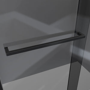 DreamLine Sapphire-V 56 - 60 in. W x 62 in. H Bypass Tub Door in Satin Black and Gray Glass