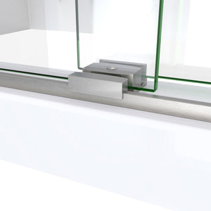 DreamLine Sapphire-V 56 - 60 in. W x 62 in. H Bypass Tub Door in Brushed Nickel and Clear Glass