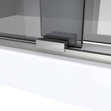 DreamLine Sapphire-V 50 - 54 in. W x 76 in. H Bypass Shower Door in Brushed Nickel and Gray Glass