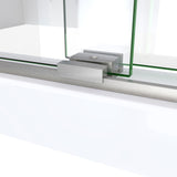 DreamLine Sapphire-V 50 - 54 in. W x 76 in. H Bypass Shower Door in Brushed Nickel and Clear Glass