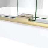 DreamLine Sapphire-V 50 - 54 in. W x 76 in. H Bypass Shower Door in Brushed Gold and Clear Glass