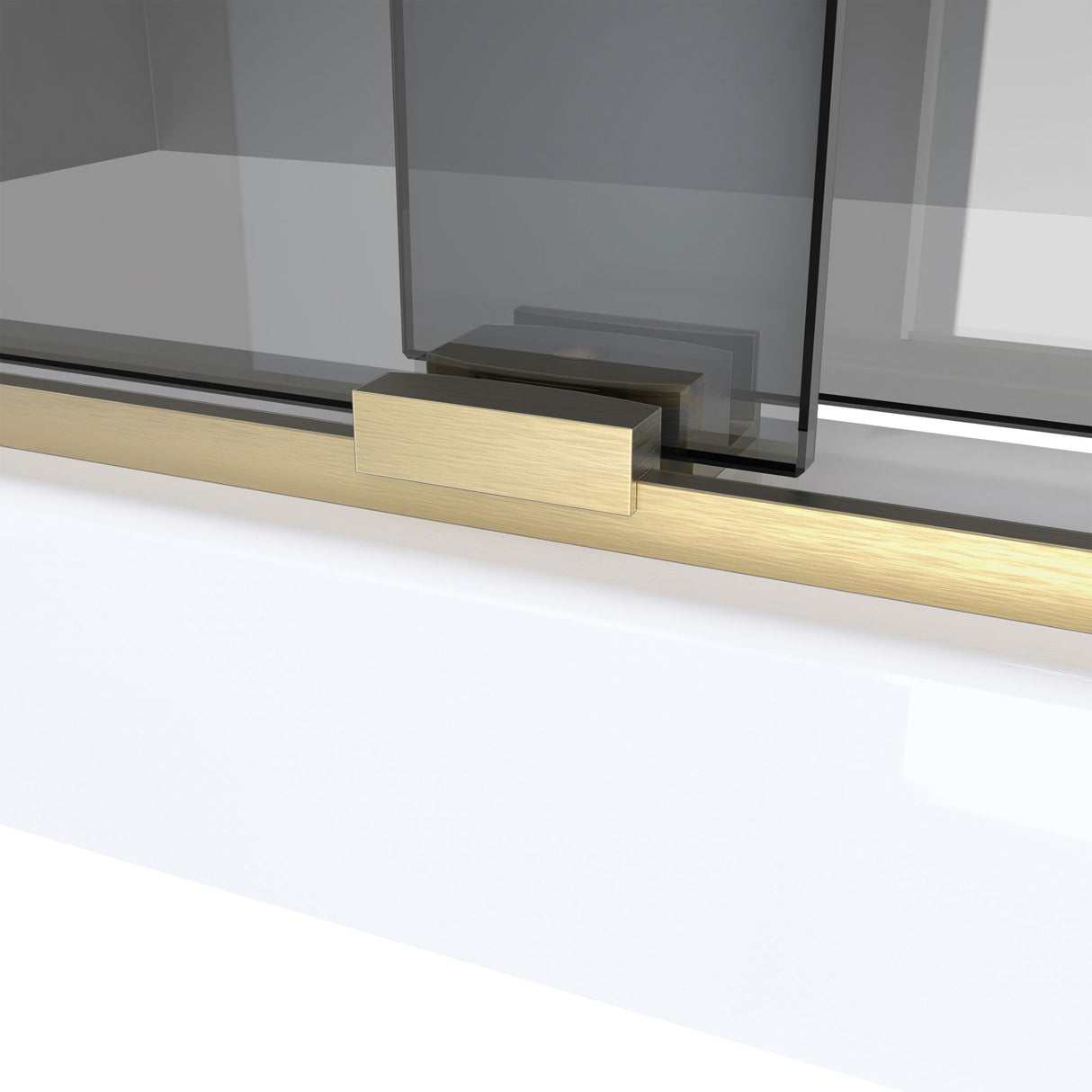 DreamLine Sapphire-V 56 - 60 in. W x 62 in. H Bypass Tub Door in Brushed Gold and Gray Glass
