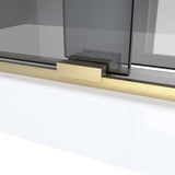 DreamLine Sapphire-V 56 - 60 in. W x 62 in. H Bypass Tub Door in Brushed Gold and Gray Glass