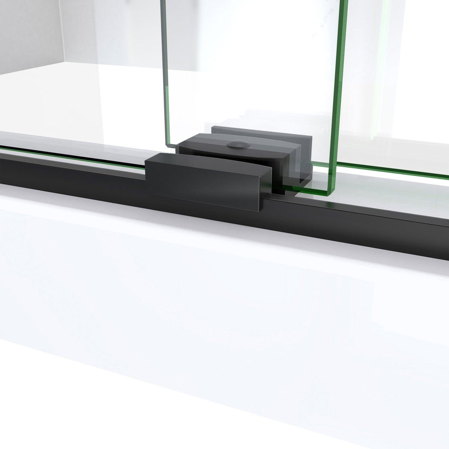 DreamLine Sapphire-V 50 - 54 in. W x 76 in. H Bypass Shower Door in Satin Black and Clear Glass