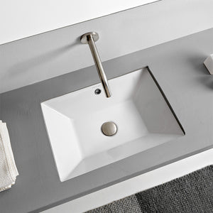 Undermount Bathroom Sink, White Ceramic