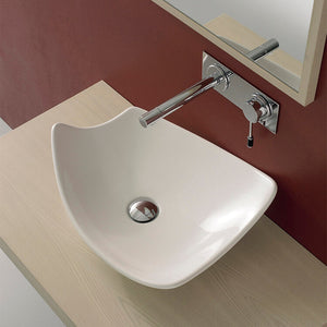 Rectangular White Ceramic Vessel Sink