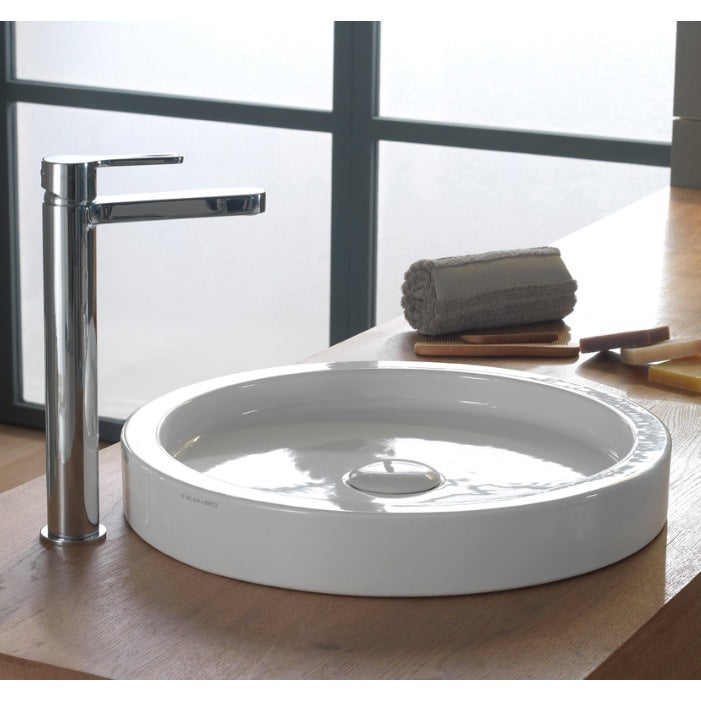17 Inch Round White Ceramic Vessel Sink