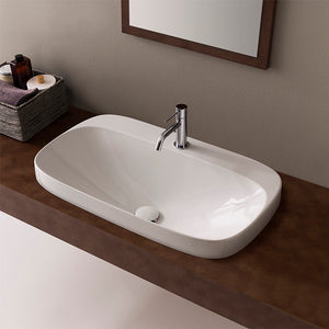 Oval White Ceramic Drop In Sink