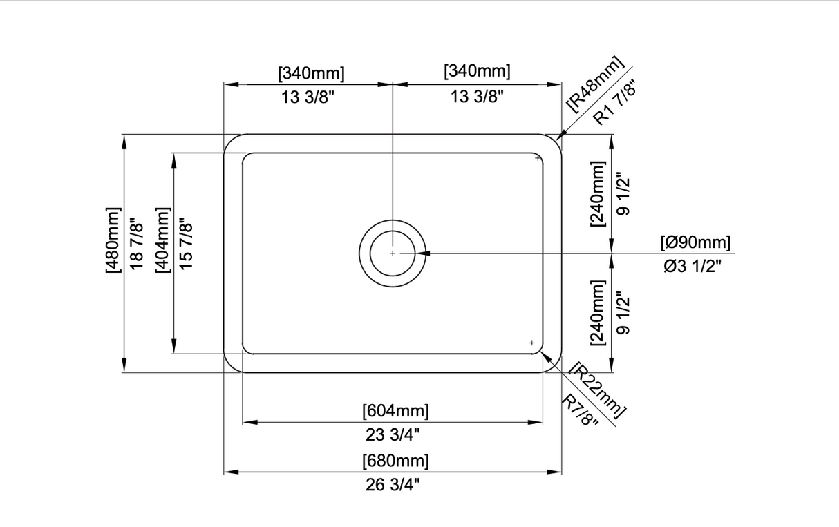 BOCCHI 1360-002-0120 Sotto Dual-mount Fireclay 27 in. Single Bowl Kitchen Sink with Protective Bottom Grid and Strainer in Matte White