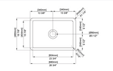 BOCCHI 1360-002-0120 Sotto Dual-mount Fireclay 27 in. Single Bowl Kitchen Sink with Protective Bottom Grid and Strainer in Matte White