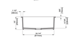 BOCCHI 1360-002-0120 Sotto Dual-mount Fireclay 27 in. Single Bowl Kitchen Sink with Protective Bottom Grid and Strainer in Matte White