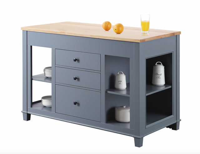 Medley 54" Kitchen Island With Slide Out Table - Gray