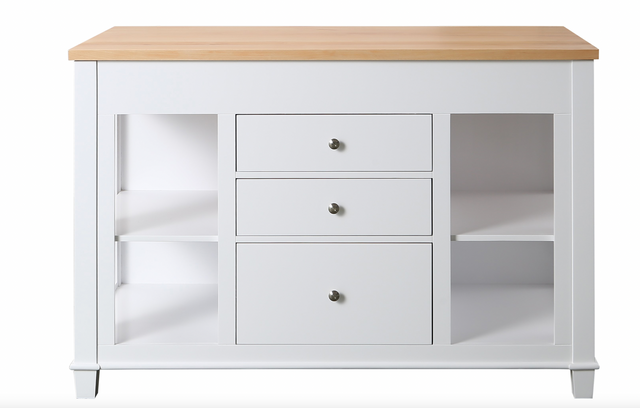 Medley 54" Kitchen Island With Slide Out Table - White