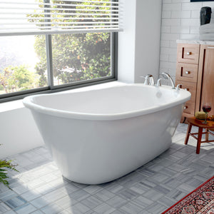 DreamLine Seneca 60 in. L x 25 in. H White Acrylic Freestanding Bathtub