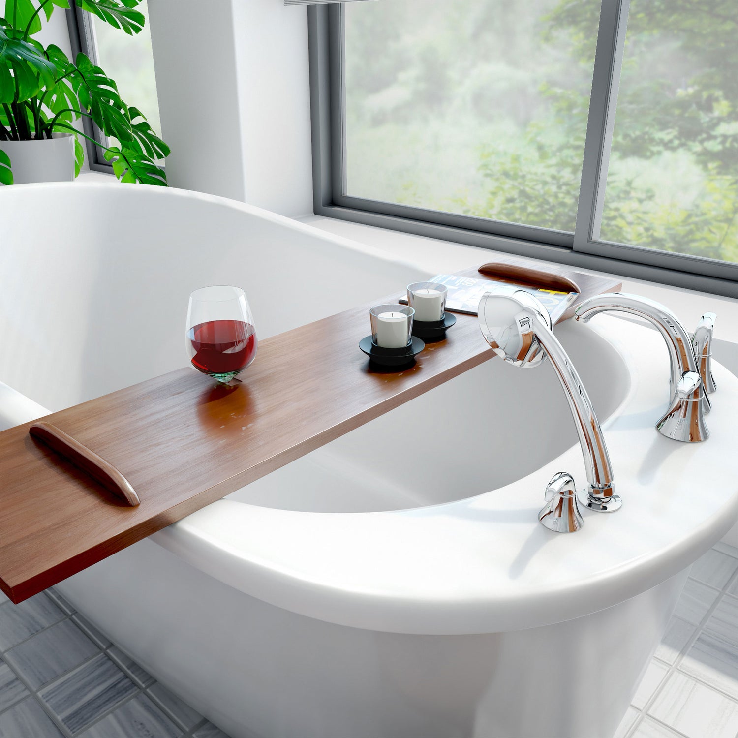 DreamLine Seneca 60 in. L x 25 in. H White Acrylic Freestanding Bathtub