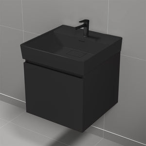 Small Bathroom Vanity, Modern, 18", Black