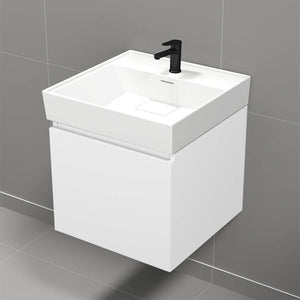 Small Bathroom Vanity, 18", Glossy White