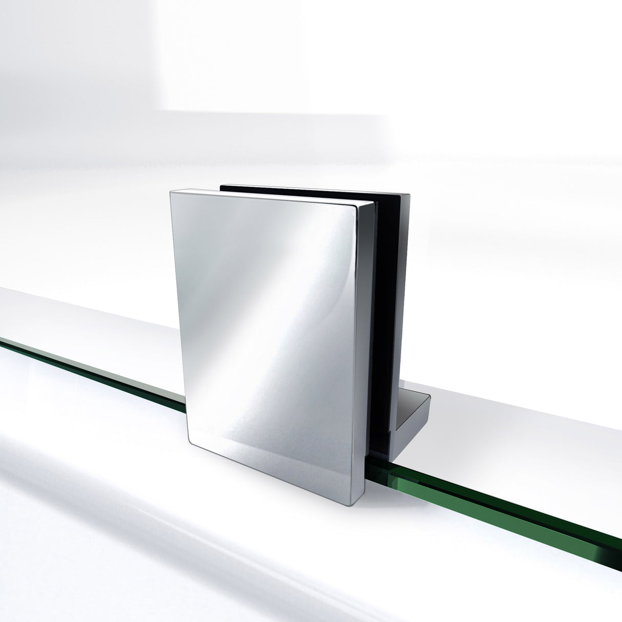 DreamLine Prism Plus 40 in. x 74 3/4 in. Frameless Neo-Angle Shower Enclosure in Chrome with White Base