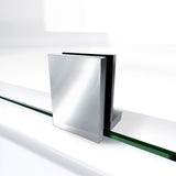 DreamLine Prism Plus 40 in. x 74 3/4 in. Frameless Neo-Angle Shower Enclosure in Chrome with White Base