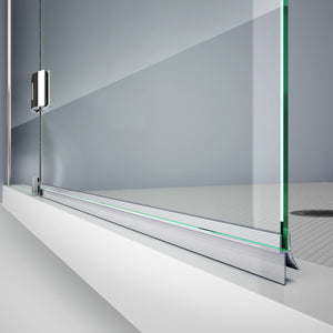 Clear Bottom Vinyl Sweep with a Deflector, 42 in. Length, for 1/4 in. (6 mm.) Glass Shower Door