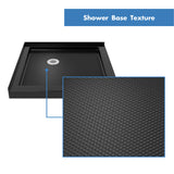 DreamLine Aqua-Q Fold 32 in. D x 32 in. W x 74 3/4 in. H Frameless Bi-Fold Shower Door in Satin Black with Black Acrylic Base Kit
