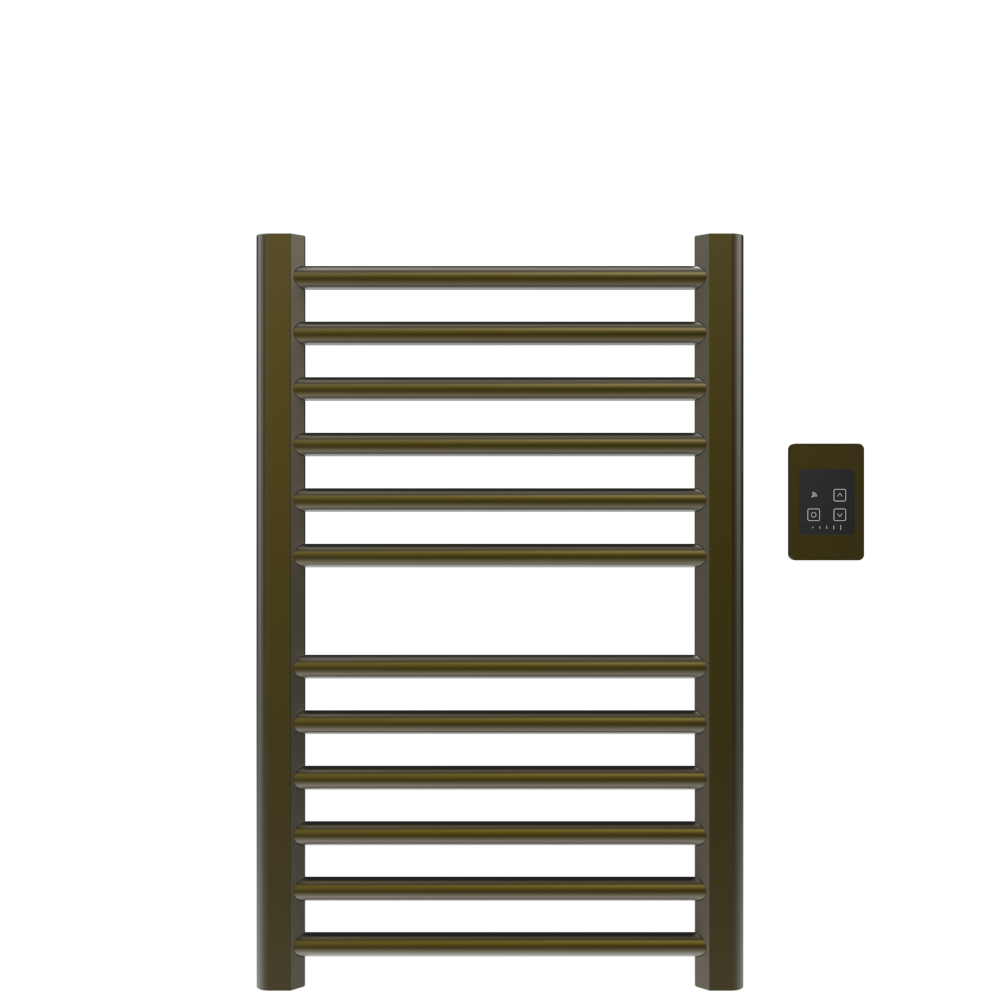 Amba Products S2132BB Sirio 12-Bar Hardwired Towel Warmer - 4 x 21.5 x 33.125 in. - Brushed Bronze Finish