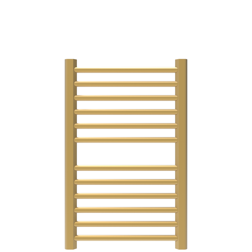 Amba Products S2132SB Sirio 12-Bar Hardwired Towel Warmer - 4 x 21.5 x 33.125 in. - Satin Brass Finish