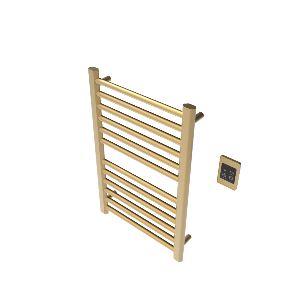 Amba Products S2132SB Sirio 12-Bar Hardwired Towel Warmer - 4 x 21.5 x 33.125 in. - Satin Brass Finish