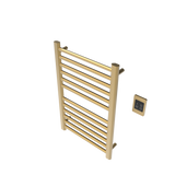 Amba Products S2132SB Sirio 12-Bar Hardwired Towel Warmer - 4 x 21.5 x 33.125 in. - Satin Brass Finish