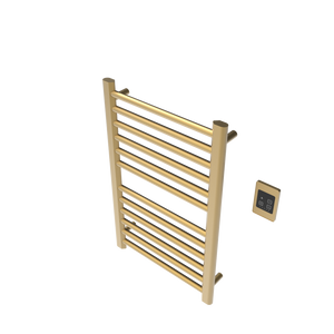 Amba Products S2132SB Sirio 12-Bar Hardwired Towel Warmer - 4 x 21.5 x 33.125 in. - Satin Brass Finish