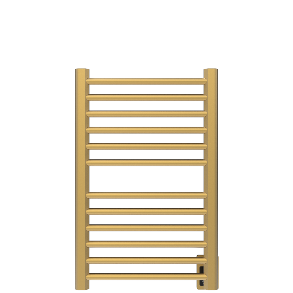 Amba Products S2132SB Sirio 12-Bar Hardwired Towel Warmer - 4 x 21.5 x 33.125 in. - Satin Brass Finish