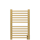 Amba Products S2132SB Sirio 12-Bar Hardwired Towel Warmer - 4 x 21.5 x 33.125 in. - Satin Brass Finish