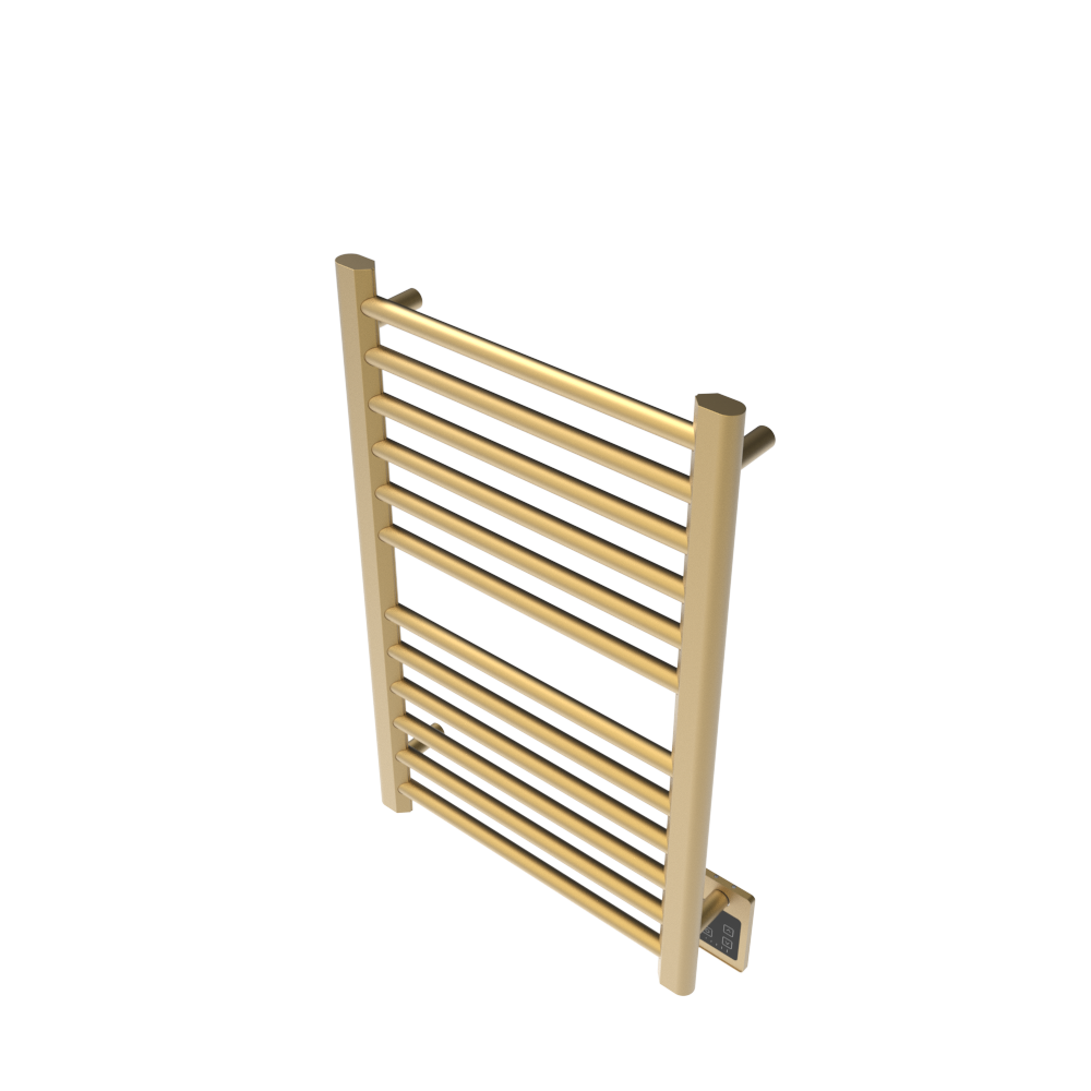 Amba Products S2132SB Sirio 12-Bar Hardwired Towel Warmer - 4 x 21.5 x 33.125 in. - Satin Brass Finish