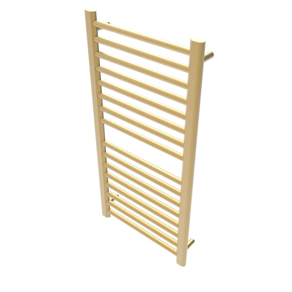 Amba Products S2142SB Sirio 16-Bar Hardwired Towel Warmer - 4 x 21.5 x 42.625 in. - Satin Brass Finish
