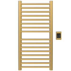 Amba Products S2142SB Sirio 16-Bar Hardwired Towel Warmer - 4 x 21.5 x 42.625 in. - Satin Brass Finish