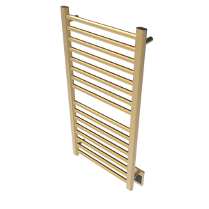 Amba Products S2142SB Sirio 16-Bar Hardwired Towel Warmer - 4 x 21.5 x 42.625 in. - Satin Brass Finish