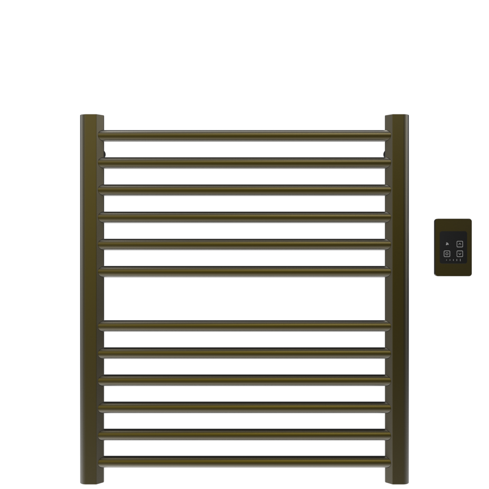 Amba Products S2932BB Sirio 12-Bar Hardwired (29" W) Towel Warmer - 4 x 29.375 x 33.125 in. - Brushed Bronze Finish