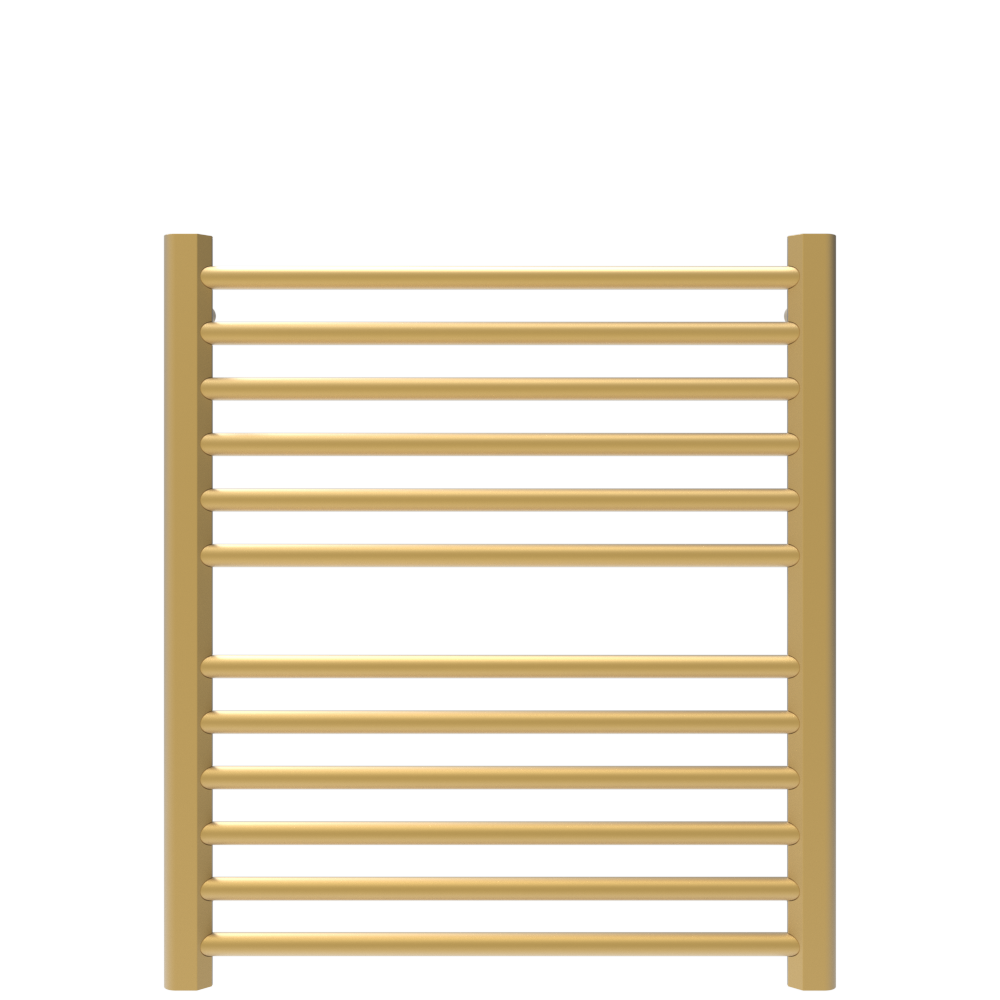 Amba Products S2932SB Sirio 12-Bar Hardwired Towel Warmer - 4 x 29.375 x 33.125 in. - Satin Brass Finish