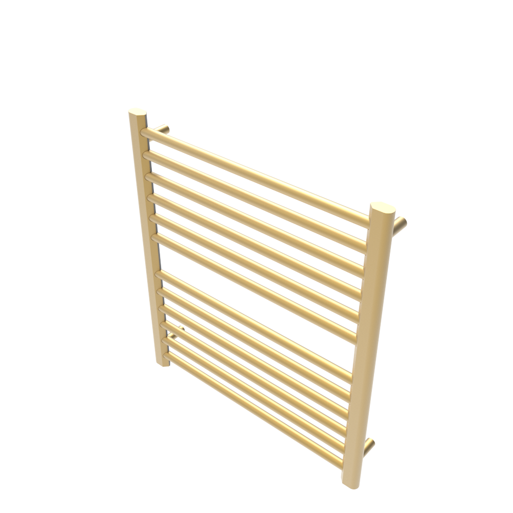 Amba Products S2932SB Sirio 12-Bar Hardwired Towel Warmer - 4 x 29.375 x 33.125 in. - Satin Brass Finish