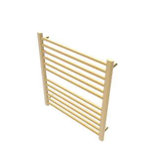 Amba Products S2932SB Sirio 12-Bar Hardwired Towel Warmer - 4 x 29.375 x 33.125 in. - Satin Brass Finish