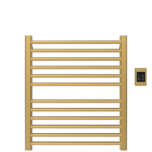 Amba Products S2932SB Sirio 12-Bar Hardwired Towel Warmer - 4 x 29.375 x 33.125 in. - Satin Brass Finish