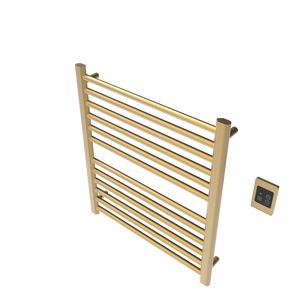 Amba Products S2932SB Sirio 12-Bar Hardwired Towel Warmer - 4 x 29.375 x 33.125 in. - Satin Brass Finish
