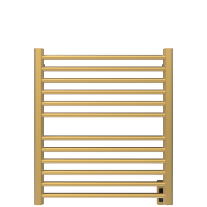 Amba Products S2932SB Sirio 12-Bar Hardwired Towel Warmer - 4 x 29.375 x 33.125 in. - Satin Brass Finish