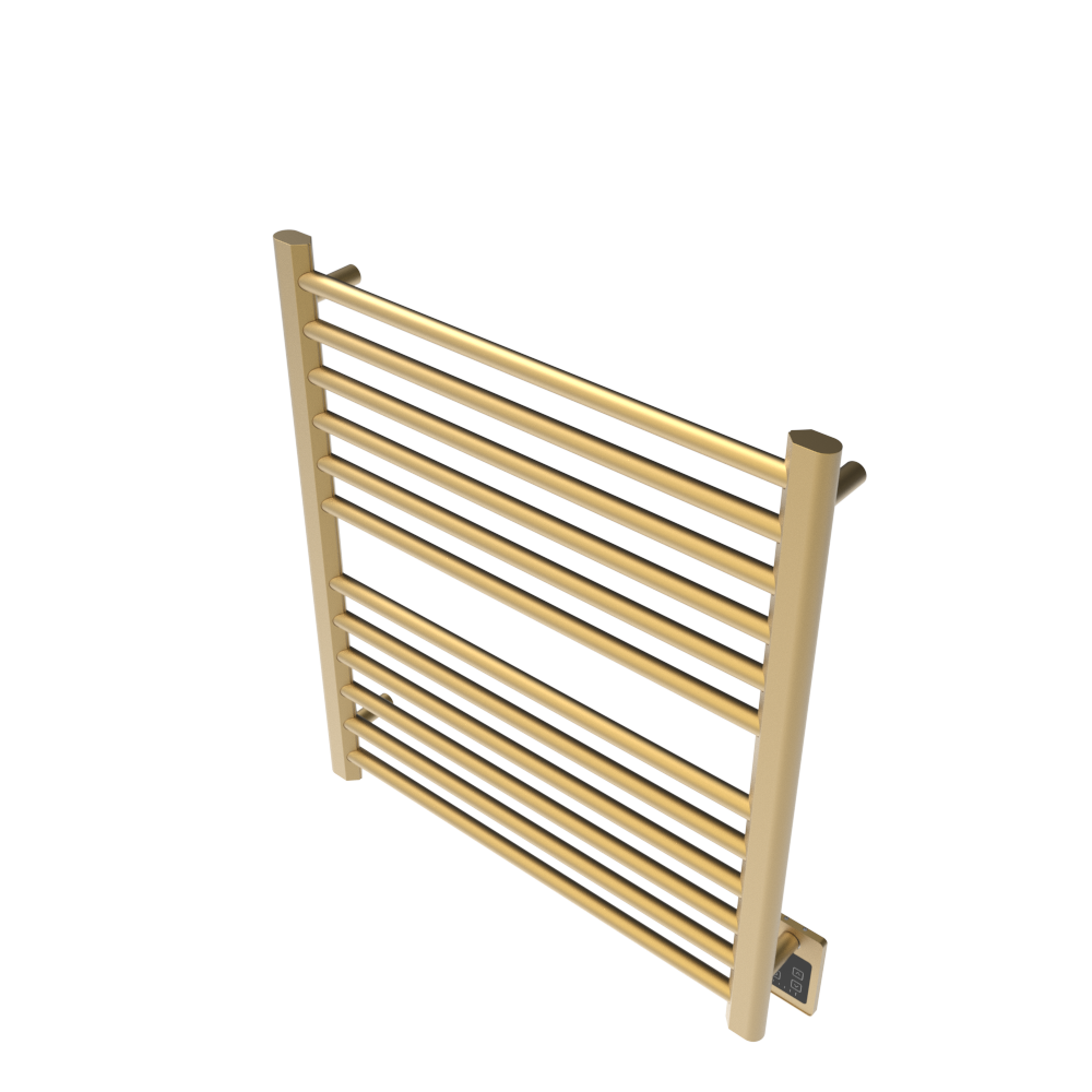 Amba Products S2932SB Sirio 12-Bar Hardwired Towel Warmer - 4 x 29.375 x 33.125 in. - Satin Brass Finish