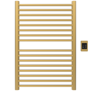 Amba Products S2942SB Sirio 16-Bar Hardwired Towel Warmer - 4 x 29.375 x 42.625 in. - Satin Brass Finish