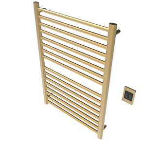 Amba Products S2942SB Sirio 16-Bar Hardwired Towel Warmer - 4 x 29.375 x 42.625 in. - Satin Brass Finish