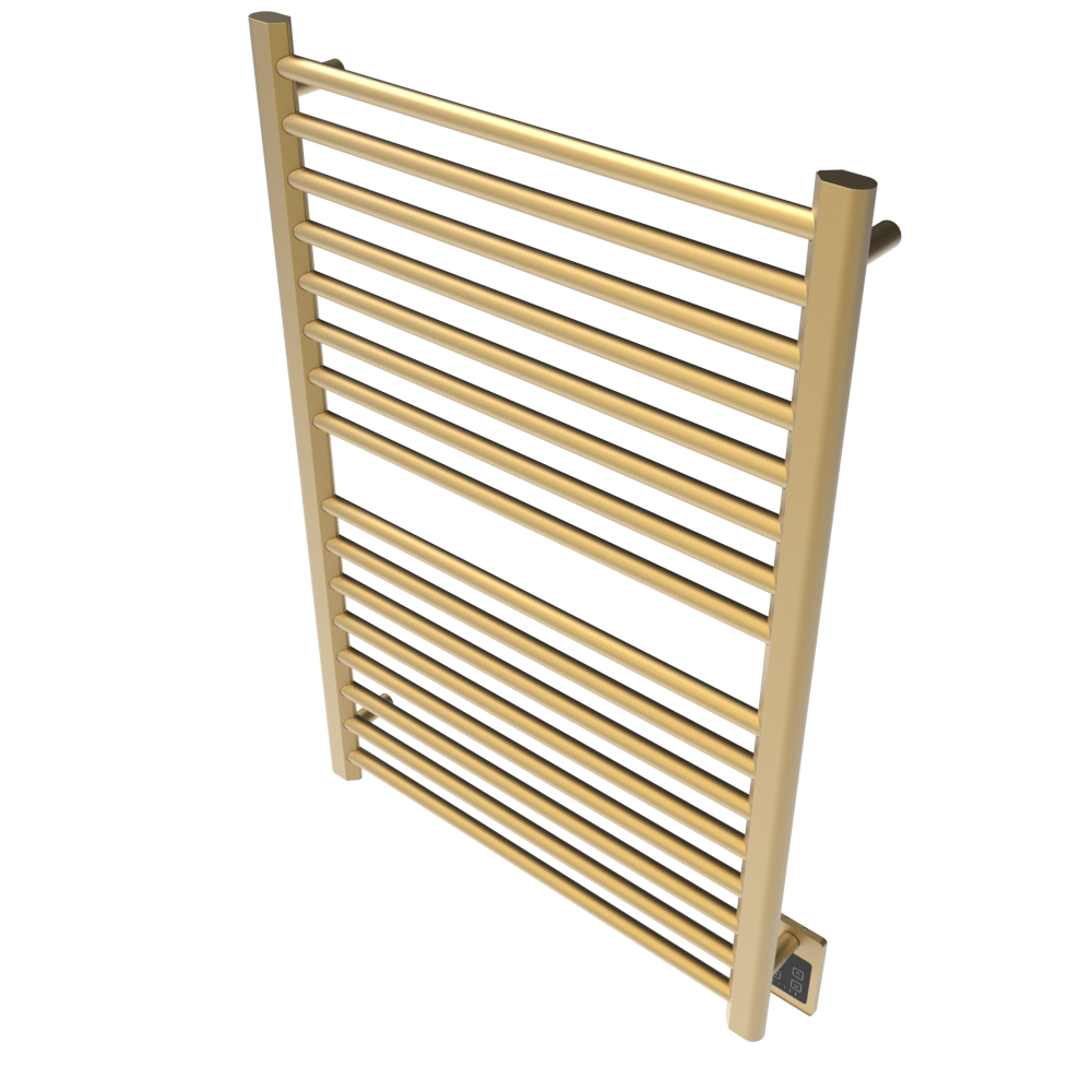 Amba Products S2942SB Sirio 16-Bar Hardwired Towel Warmer - 4 x 29.375 x 42.625 in. - Satin Brass Finish