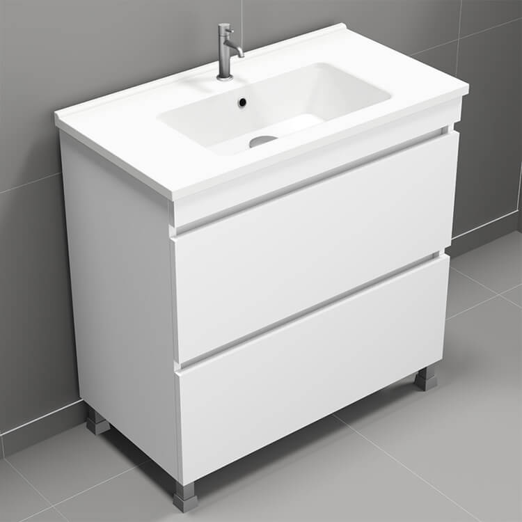 Bathroom Vanity, Modern, Free Standing, 34"