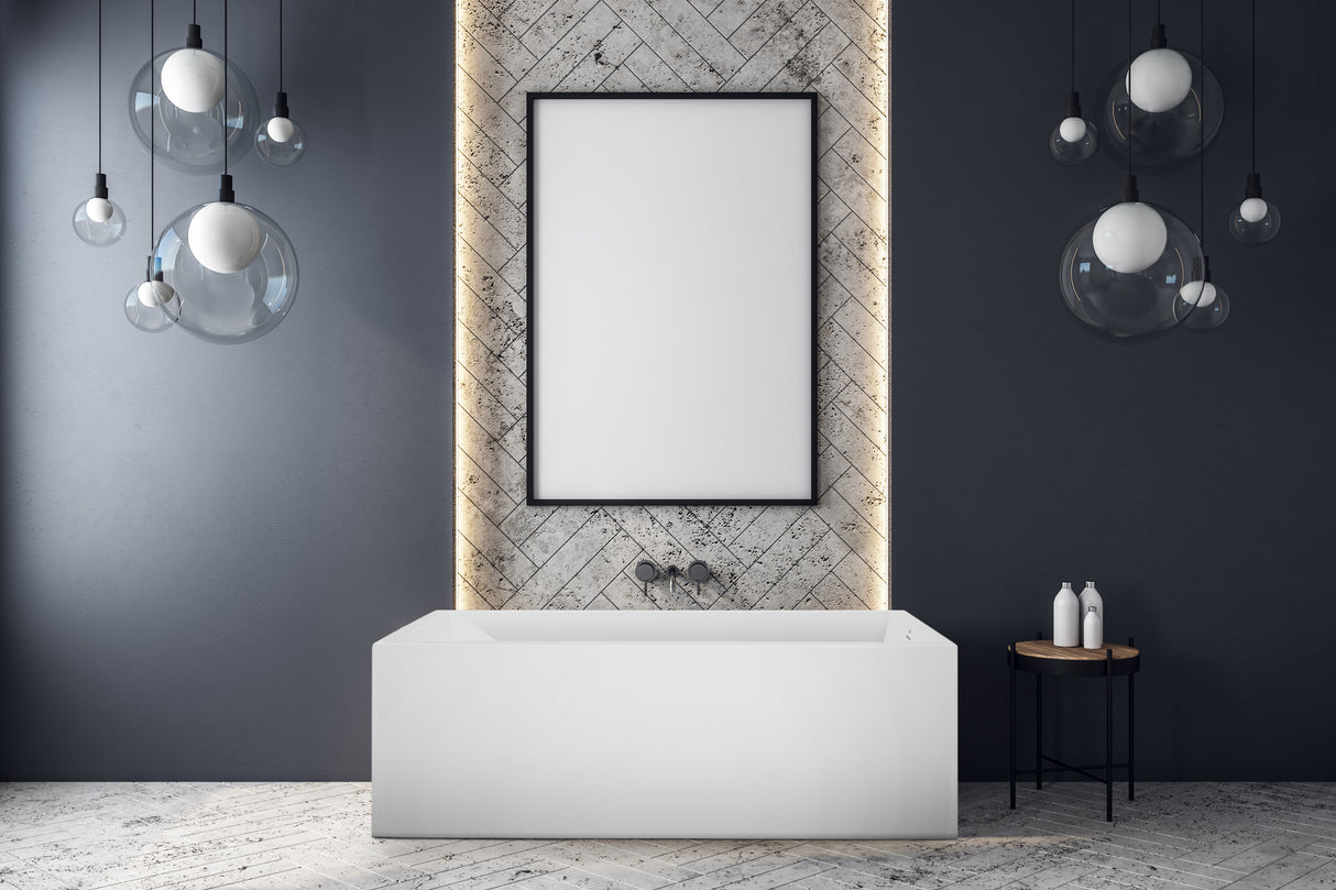 Hydro Systems SLA6032STO-WHI SLATE 6032 STON END DRAIN, TUB ONLY - WHITE