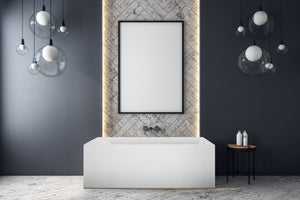 Hydro Systems SLA6032STO-WHI SLATE 6032 STON END DRAIN, TUB ONLY - WHITE